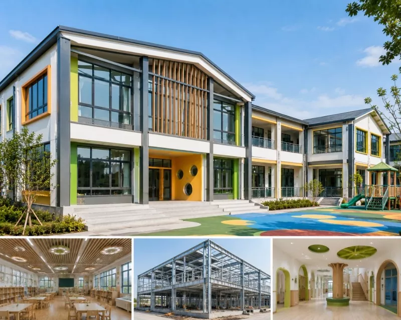Beth yw Cysyniad Adeiladu Modern y Ffrâm Dur Ysgafn Adeiladu Kindergarten?